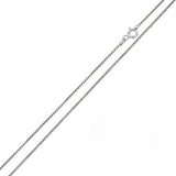 Pack of 6 Italian Sterling Silver Rhodium Plated Round Box Chain 015- 0.65 mm with Lobster Clasp Closure