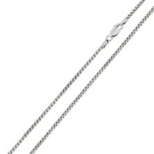 Load image into Gallery viewer, Italian Sterling Silver Rhodium Plated Round Box Chain 040- 2 mm with Lobster Clasp Closure