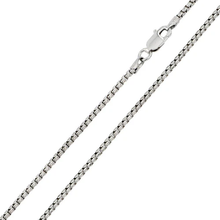 Load image into Gallery viewer, Italian Sterling Silver Rhodium Plated Round Box Chain 060- 3.3 mm with Lobster Clasp Closure