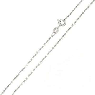 Sterling Silver Rhodium Plated Diamond Cut Anchor 030 Chain