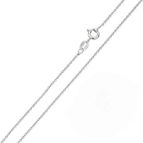 Pack of 6 Italian Sterling Silver Rhodium Plated Diamond Cut Anchor Chain 025-1 MM with Spring Clasp Closure