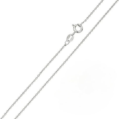 Pack of 6 Italian Sterling Silver Rhodium Plated Diamond Cut Anchor Chain 025-1 MM with Spring Clasp Closure