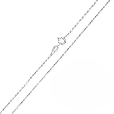Pack of 6 Italian Sterling Silver Rhodium Plated Anchor Chain 020-0.75 MM with Spring Clasp Closure