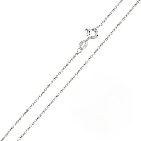 Pack of 6 Italian Sterling Silver Rhodium Plated Anchor Chain 025-1 MM with Spring Clasp Closure