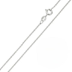 Pack of 6 Italian Sterling Silver Rhodium Plated Anchor Chain 035-1.35 MM with Spring Clasp Closure