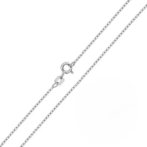 Pack of 6 Italian Sterling Silver Rhodium Plated Cable Chain 020-1 MM with Spring Clasp Closure