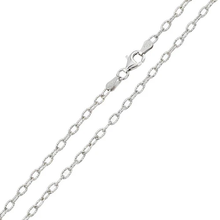 Load image into Gallery viewer, Sterling Silver Rhodium Plated Wire Oval Loop 2.8mm-060 Chain with Spring Clasp Closure