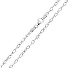 Load image into Gallery viewer, Sterling Silver Rhodium Plated Wire Oval Loop 3.7mm-080 Chain with Spring Clasp Closure