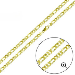 Sterling Silver Gold Plated Figaro 120-4.9mm Chain
