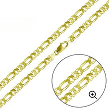 Load image into Gallery viewer, Sterling Silver Super Flat Gold Plated Figaro 180-7.8mm Chain