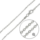 Sterling Silver Rhodium Plated Brillantina Diamond Cut 2.1mm Chain, Length 24