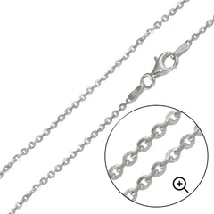 Sterling Silver Rhodium Plated Brillantina Diamond Cut 2.1mm Chain, Length 24