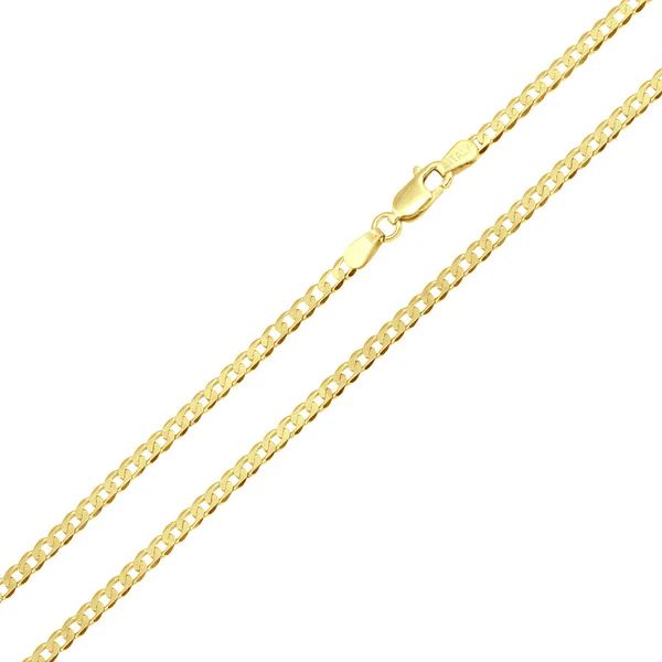 Sterling Silver Gold Plated Curb 060-2.1MM Chain