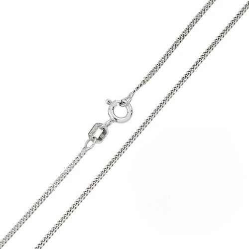 Sterling Silver Rhodium Plated curb 1.2mm-035 Chain