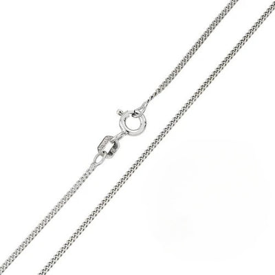 Sterling Silver Rhodium Plated curb 1.2mm-035 Chain