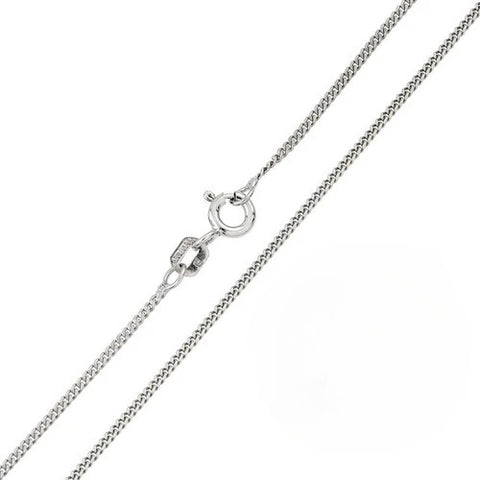 Sterling Silver Rhodium Plated curb 1.2mm-035 Chain