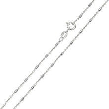 Load image into Gallery viewer, Italian Sterling Silver Rhodium Plated Diamond Cut Tube Chain 1.2 MM with Spring Clasp Closure
