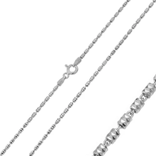 Load image into Gallery viewer, Italian Sterling Silver Rhodium Plated Diamond Cut Close Tube Chain 1.3 MM with Spring Clasp Closure