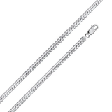 Italian Sterling Silver Rhodium Plated Miami Curb Chain 080- 2.6 mm with Lobster Clasp Closure
