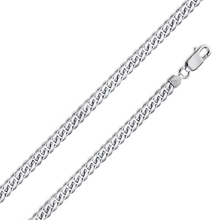 Load image into Gallery viewer, Italian Sterling Silver Rhodium Plated Miami Curb Chain 150- 4.7 mm with Lobster Clasp Closure