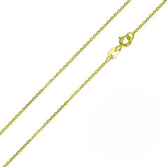 Pack of 6 Italian Sterling Silver Gold Plated Diamond Cut Cable Rolo Chain 035-1 MM with Spring Clasp Closure