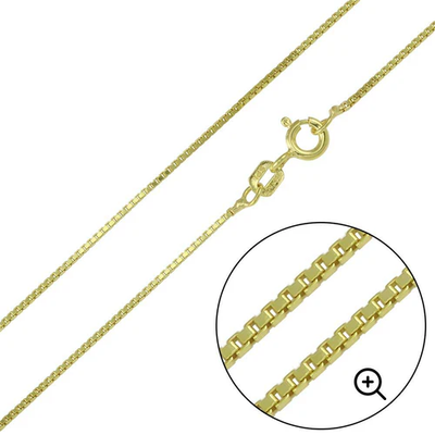 (Pack Of 6) Sterling Silver Gold Plated 0.6mm Box Chains