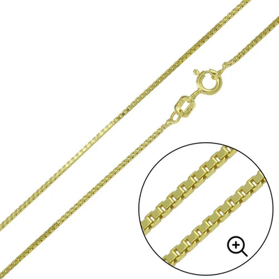 (Pack of 6) Sterling Silver Gold Plated 0.8mm Box Chains