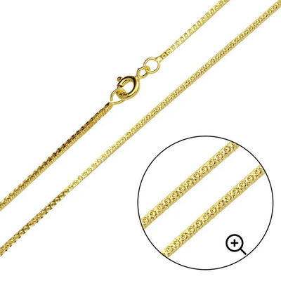 Sterling Silver Gold Plated Square Sided 1mm-025 Snake Chain