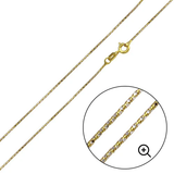 Italian Sterling Silver Gold Plated Diamond Cut Round Snake Chain 020-0.8 MM with Spring Clasp Closure