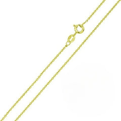 Pack of 6 Italian Solid Sterling Silver Yellow Gold Plated Anchor Chain 025 - 0.9MM Nickel Free Necklace with Spring Ring Clasp Closure