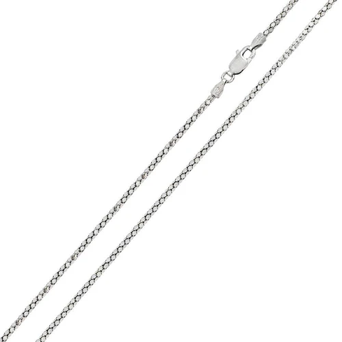 Italian Sterling Silver Rhodium Plated Diamond Cut Flat Multi Disc Coreana Chain 014-1.4 MM with Lobster Clasp Closure