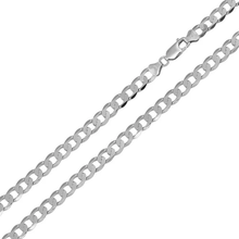 Load image into Gallery viewer, Sterling Silver Rhodium Plated Super Flat curb 3.8mm-100 Chain