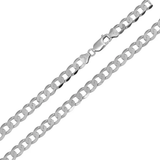 Sterling Silver Rhodium Plated Super Flat curb 4.7mm-120 Chain