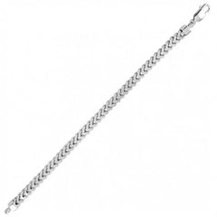 Sterling Silver Rhodium Plated Franco Chain Or Bracelet
