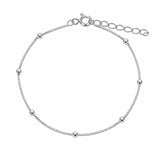 Sterling Silver Basic Non Plated Beaded Box 015 Bracelet Or Chain