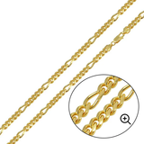 Sterling Silver Gold Plated Figaro Cuban Chain