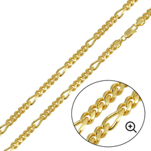 Load image into Gallery viewer, Sterling Silver Gold Plated 6mm Figaro Cuban Chain