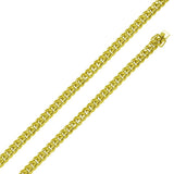 Sterling Silver Gold Plated 9.0mm Miami Cuban Box Lock Chain Or Bracelet