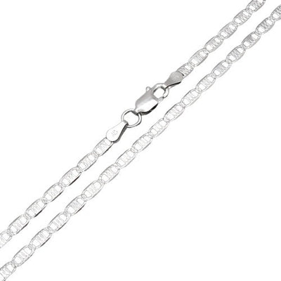 Sterling Silver 6-Sided Textured Diamond Cut Valentino 060-2.8mm Chain