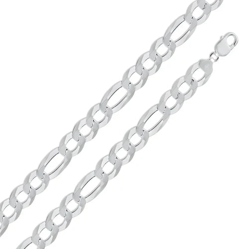 Sterling  Silver 400-14.7MM Figaro Chain with Lobster Clasp