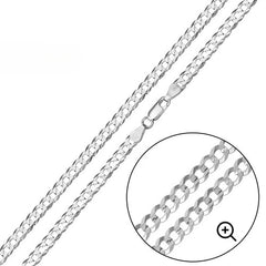 Sterling Silver Super Flat High Polished Curb 2.8mm-080 Chain