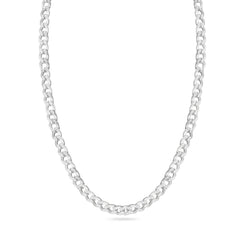 Sterling Silver Basic Non-Plated Diamond Cut 7.9mm Curb Chain Or Bracelet