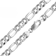 Load image into Gallery viewer, Sterling Silver Super Flat Figaro 300-11.9mm Diamond Cut Chain