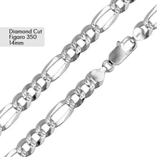 Load image into Gallery viewer, Sterling Silver Diamond Cut Figaro Chain-14mm