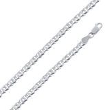 Sterling Silver Bird Eye Diamond Cut Curb 100-3.9mm Link Chain