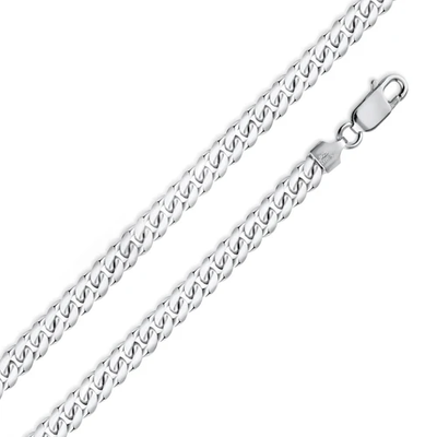 Sterling Silver Light Weight Miami Cuban Diamond Cut 180-6.9mm Chain