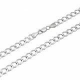 Sterling Silver Basic Non Plated Diamond Cut Elongated Curb Chain Or Bracelet