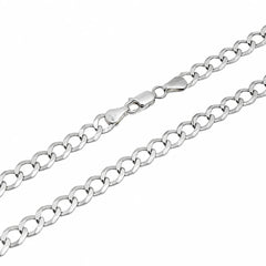 Sterling Silver Basic Non Plated Diamond Cut Elongated Curb Chain Or Bracelet