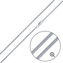 Load image into Gallery viewer, Sterling Silver High Polished eight Sided Snake 0.8mm-020 Chain