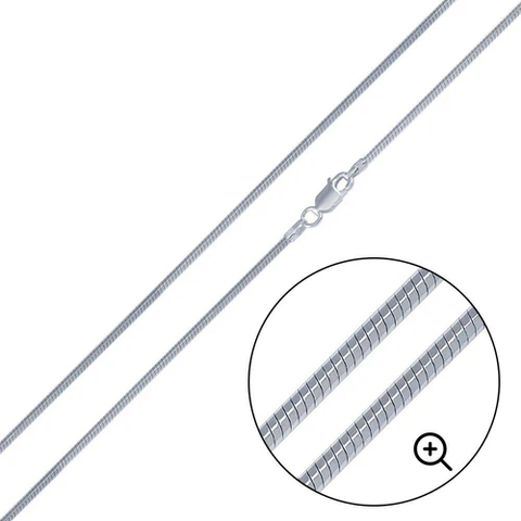 Sterling Silver High Polished eight Sided Snake 0.8mm-020 Chain